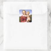 Blonde Madonna en Baby Jesus Vierkante Sticker (Tas)