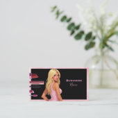 Blonde make-up dame visitekaartje (Staand voorkant)