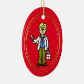 Blonde Male Doctor met Stethoscoop Ornament (Rechts)