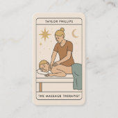 Blonde Massage Therapeut Tarot Social Media QR Visitekaartje (Voorkant)