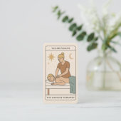 Blonde Massage Therapeut Tarot Social Media QR Visitekaartje (Staand voorkant)