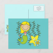 Blonde Meermin Briefkaart (Voorkant / Achterkant)