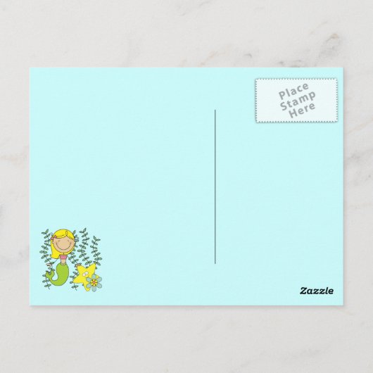 Blonde Meermin Briefkaart (Achterkant)