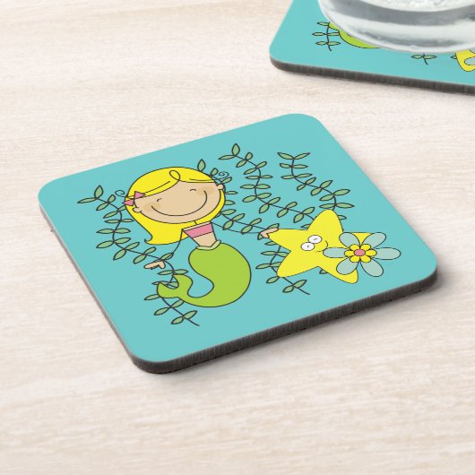 Blonde Meermin Drankjes Onderzetter (Linkerzijde)