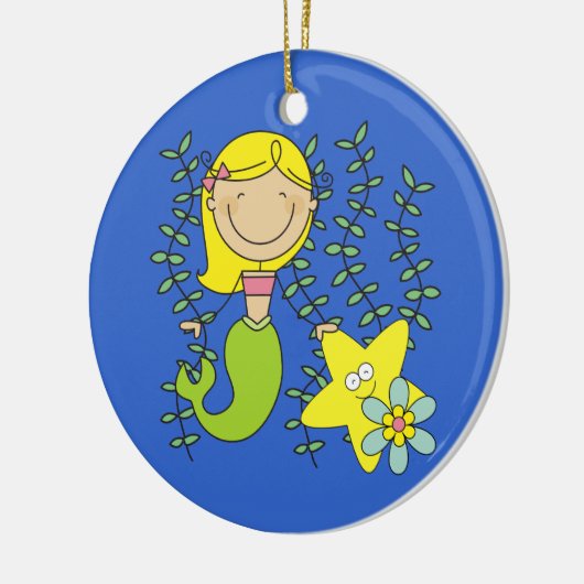 Blonde Meermin Keramisch Ornament (Links)