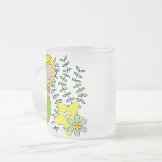 Blonde Meermin Matglas Koffiemok (Voorkant links)