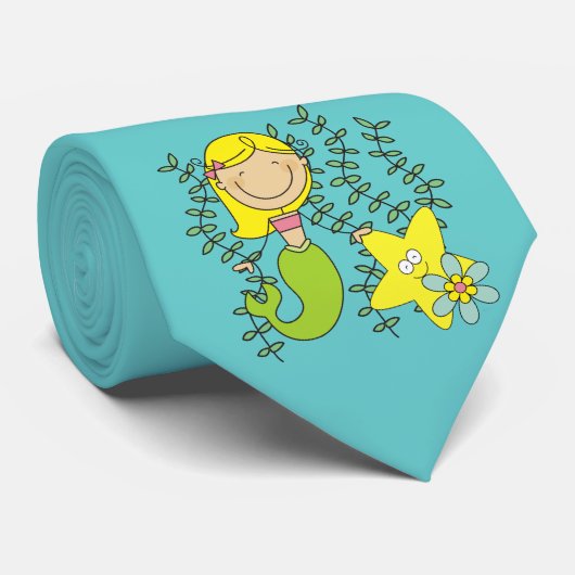 Blonde Meermin Stropdas (Opgerold)