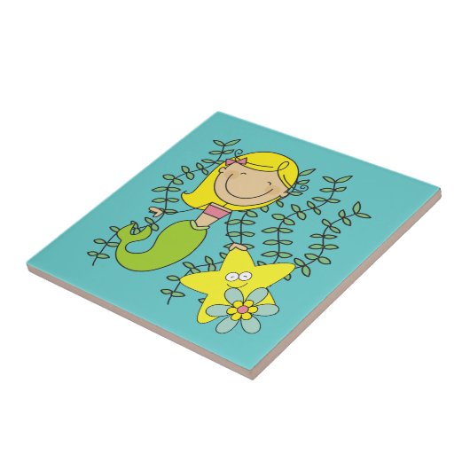 Blonde Meermin Tegeltje (Zijkant)