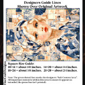 Blonde Meisje, Blauw & Crème Patchwork EC2R Decoup Tissuepapier