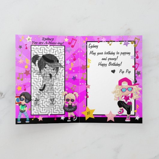 Blonde Meisjes Hip Hop Gelukkige Verjaardag Kaart (Binnen)