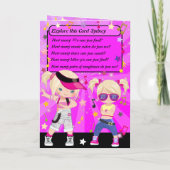 Blonde Meisjes Hip Hop Gelukkige Verjaardag Kaart (Achterkant)