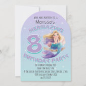 Blonde Mermaid Age Birthday Party Invitation Kaart (Voorkant)
