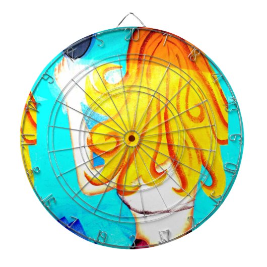blonde mermaid dart board dartbord (Voorkant)
