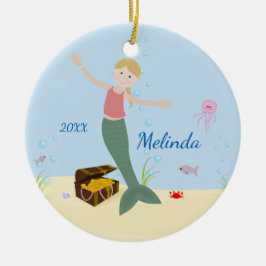 Blonde Mermaid Keepomwille Keramisch Ornament