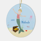 Blonde Mermaid Keepomwille Keramisch Ornament (Links)