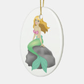 Blonde Mermaid Keramisch Ornament (Links)