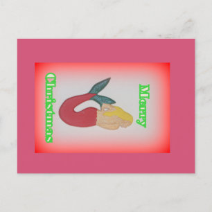 blonde mermaid merry briefkaart kerst