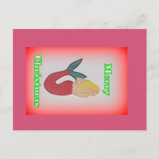 blonde mermaid merry briefkaart kerst (Voorkant)