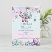 Blonde Mermaid onder Zee Birthday Party Kaart (Staand voorkant)