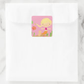 Blonde Mermaid Vierkante Sticker (Tas)