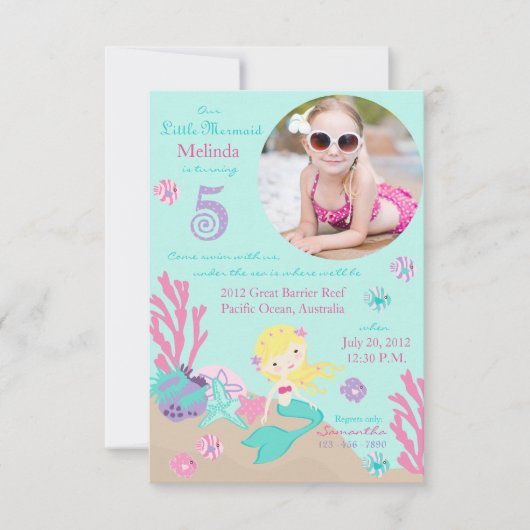 Blonde Mermaid vijfde uitnodiging (Voorkant)