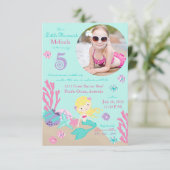 Blonde Mermaid vijfde uitnodiging (Staand voorkant)