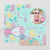 Blonde Mermaid vijfde uitnodiging (Voorkant / Achterkant)