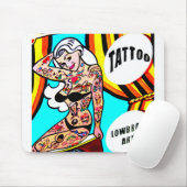 blonde met tattoos mousepad muismat (Met muis)