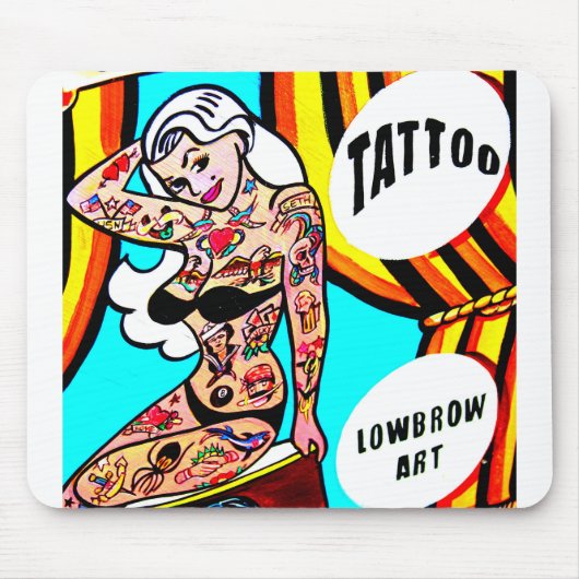 blonde met tattoos mousepad muismat (Voorkant)