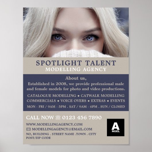 Blonde Model, Modellenbureau, modelagent Poster (Voorkant)