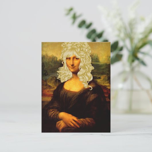 Blonde Mona Lisa Briefkaart (Staand voorkant)