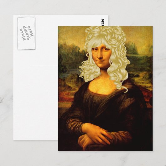 Blonde Mona Lisa Briefkaart (Voorkant / Achterkant)