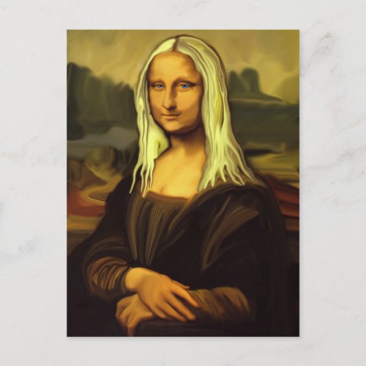 Blonde Mona Lisa Briefkaart (Voorkant)