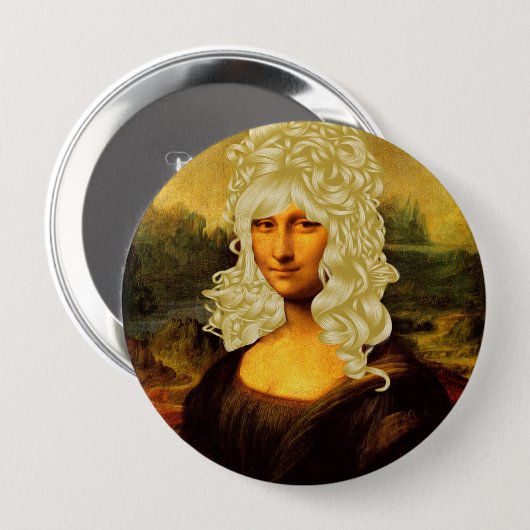 Blonde Mona Lisa Ronde Button 4,0 Cm (Voorkant /achterkant)