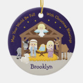 Blonde nativiteitsscène keramisch ornament (Voorkant)