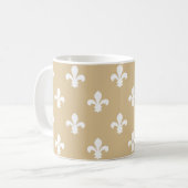 Blonde Neutral Fleur de Lys Koffiemok (Voorkant links)