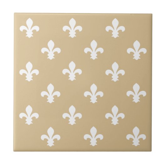 Blonde Neutral Fleur de Lys Tegeltje (Voorkant)