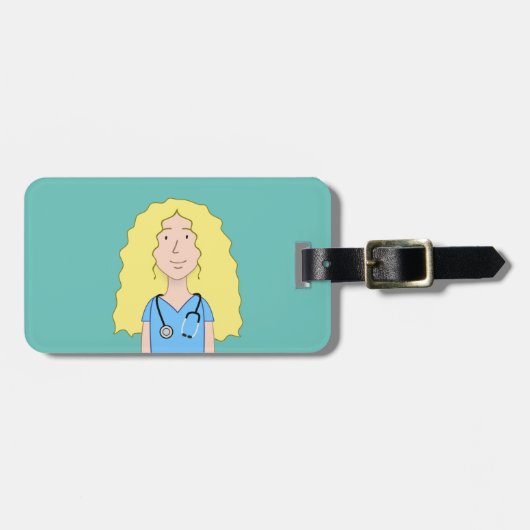 Blonde Nurse Bagagelabel (Voorkant horizontaal)