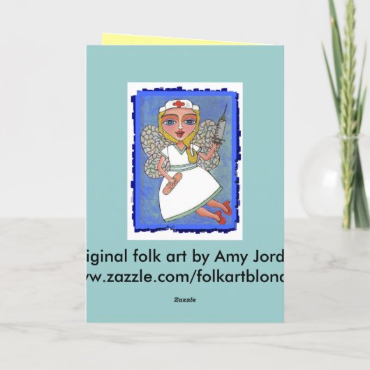 Blonde Nurse Fairy - RN LPN feeënkaart Kaart (Achterkant)
