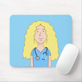 Blonde Nurse Muismat (Met muis)