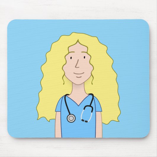 Blonde Nurse Muismat (Voorkant)