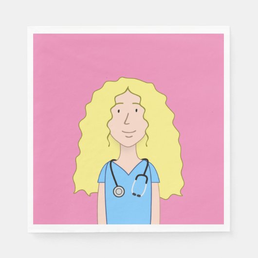 Blonde Nurse Servet (Voorkant)