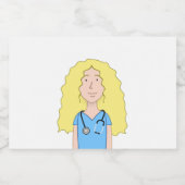 Blonde Nurse Voedselcontainer Etiket (Enkel label)