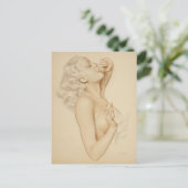 Blonde omhoog briefkaart (Staand voorkant)