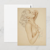 Blonde omhoog briefkaart (Voorkant / Achterkant)