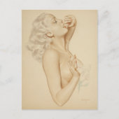 Blonde omhoog briefkaart (Voorkant)