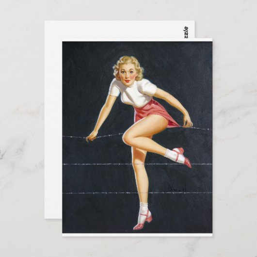 Blonde op draad briefkaart (Voorkant / Achterkant)