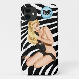 Blonde op retrospectieve zebraafdrukken met een mo Case-Mate iPhone case