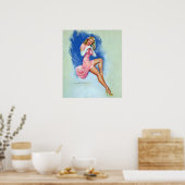 Blonde op telefoon poster (Keuken)