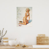 Blonde op Zand Pin Up Poster (Keuken)